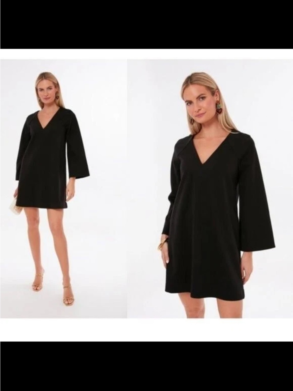Tuckernuck Pomander Place Audrey V-Neck Mini Dress in black